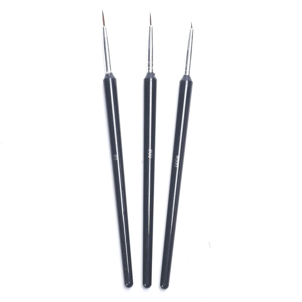 

3pcs Tiny Acrylic French Nail Art Liner Painting Drawing Pen Brush Brushes Tools