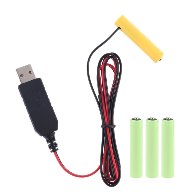 1.5/3/4.5/6V LR03 AAA Battery Eliminator USB Cable for Toys LED Headlamp Camera Keyboard Remote Control Electronics A0NB