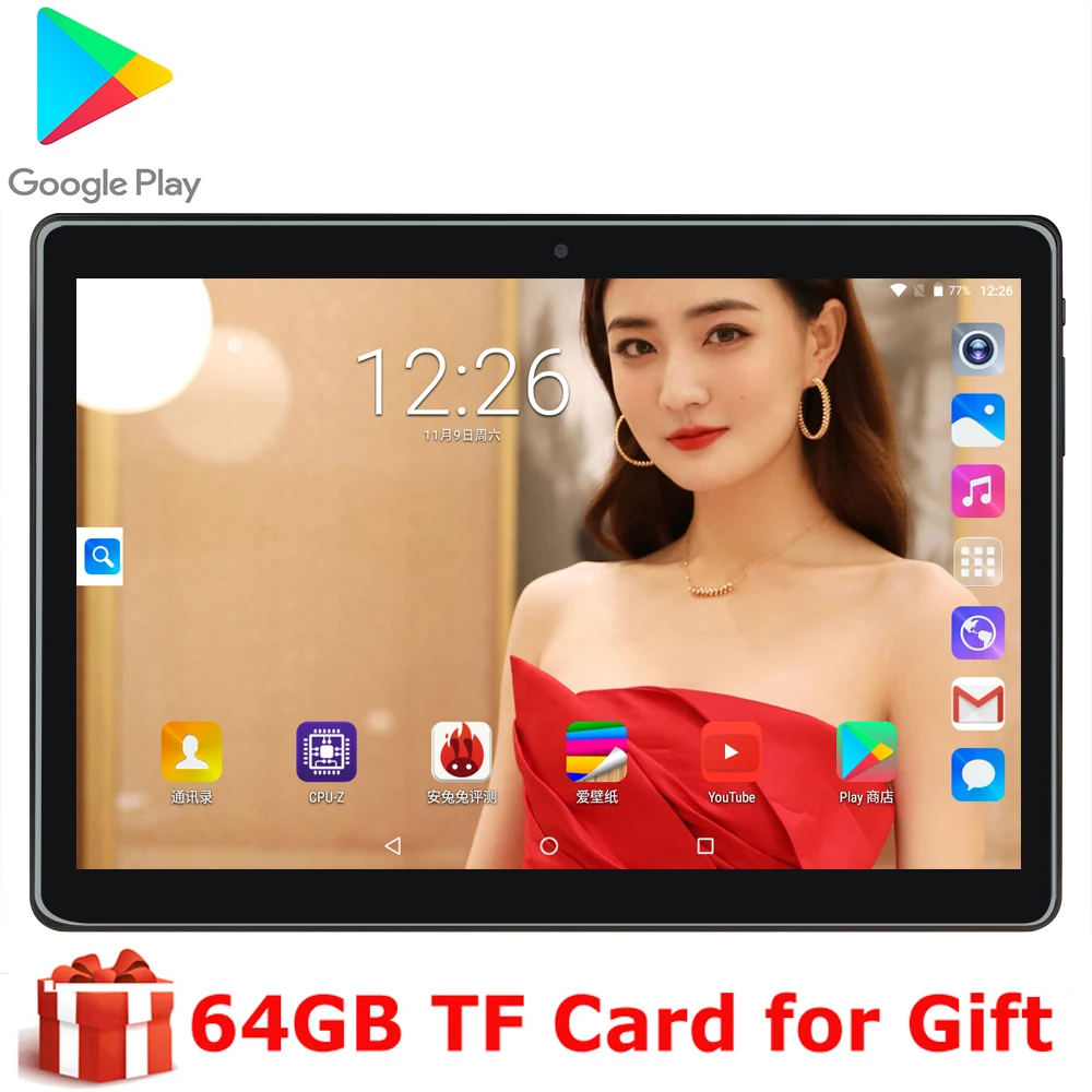 Планшет BOBARRY T100 10 дюймов Android 2020 OS две SIM карты телефон 9 0*1280 ips Wi Fi GPS CE 2.5D закаленное