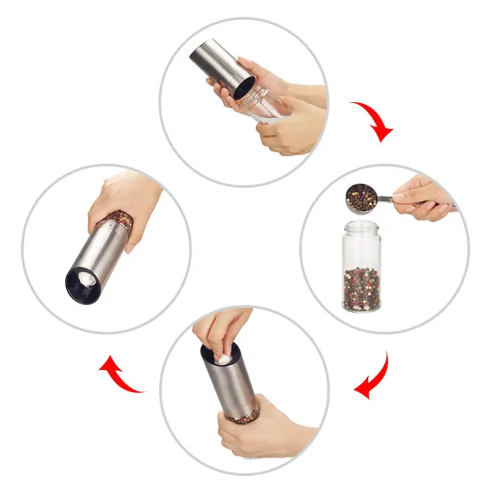 Electric Automatic Mill Pepper Salt Grinder USB Rechargeable Wireless Peper Spice Grain Mills Porcelain Core Mill Kitchen Tools images - 6