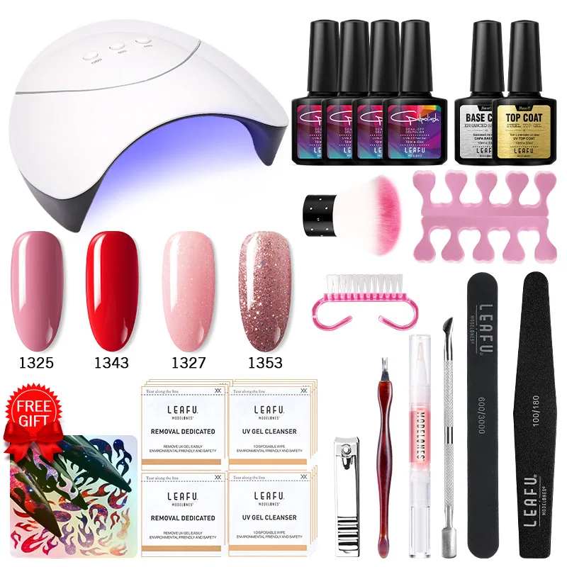 Лампа для ногтей Modelones, Гель-лак, инструменты для ногтей, маникюрный набор, замачиваемый светодиодный Гель-лак, долговечная основа, верхнее покрытие, УФ-гель