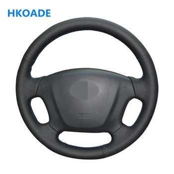 

DIY Black Artificial Leather Car Steering Wheel Cover For Hyundai Entourage 2007-2008 Kia Carens 2007-2011 Rondo 2007-2010