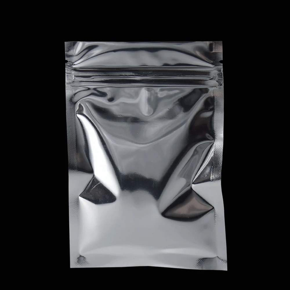 

100pcs/lot Aluminum Foil Bags Blank Zip Lock Mylar Foil Packaging Bag Snack Candy Pet Food Storage Zipper Pouches Sachets