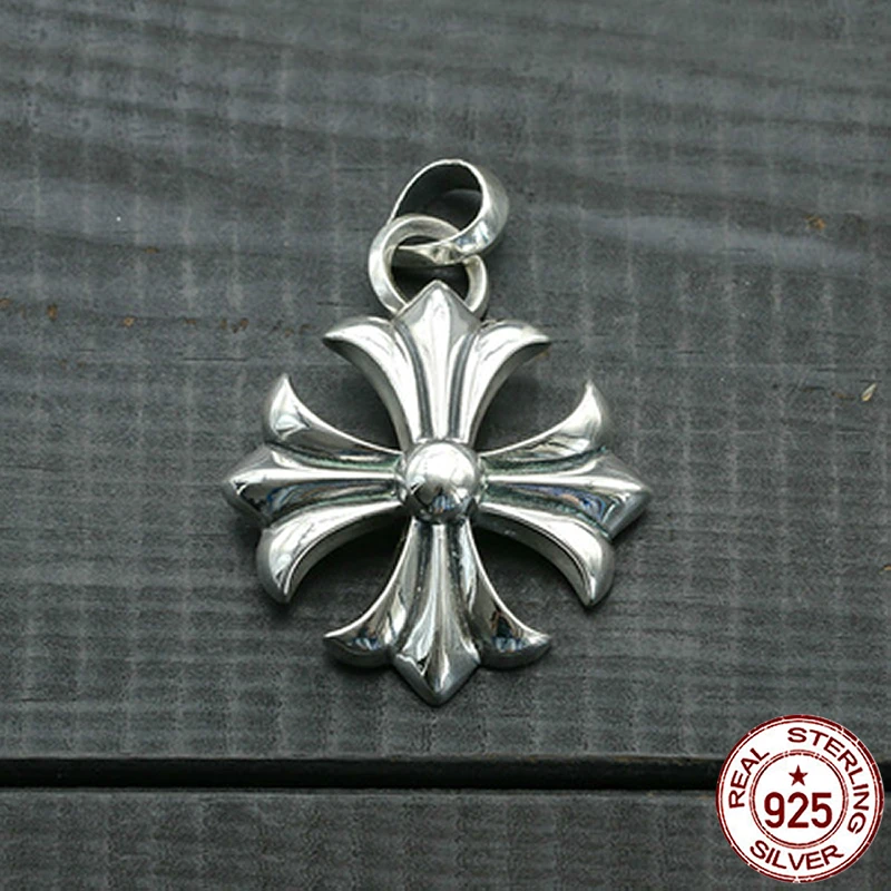 

100% S925 sterling silver pendant personality fashion classic jewelry punk style cross shape 2018 new gift to send lover