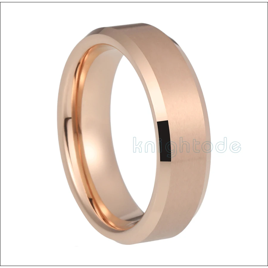 4mm 6mm 8mm Silver/Black/Gunmetal/Gold/Rose Gold Tungsten Rings for Men Women Wedding Bands Matte Finish Beveled Edges Comfort