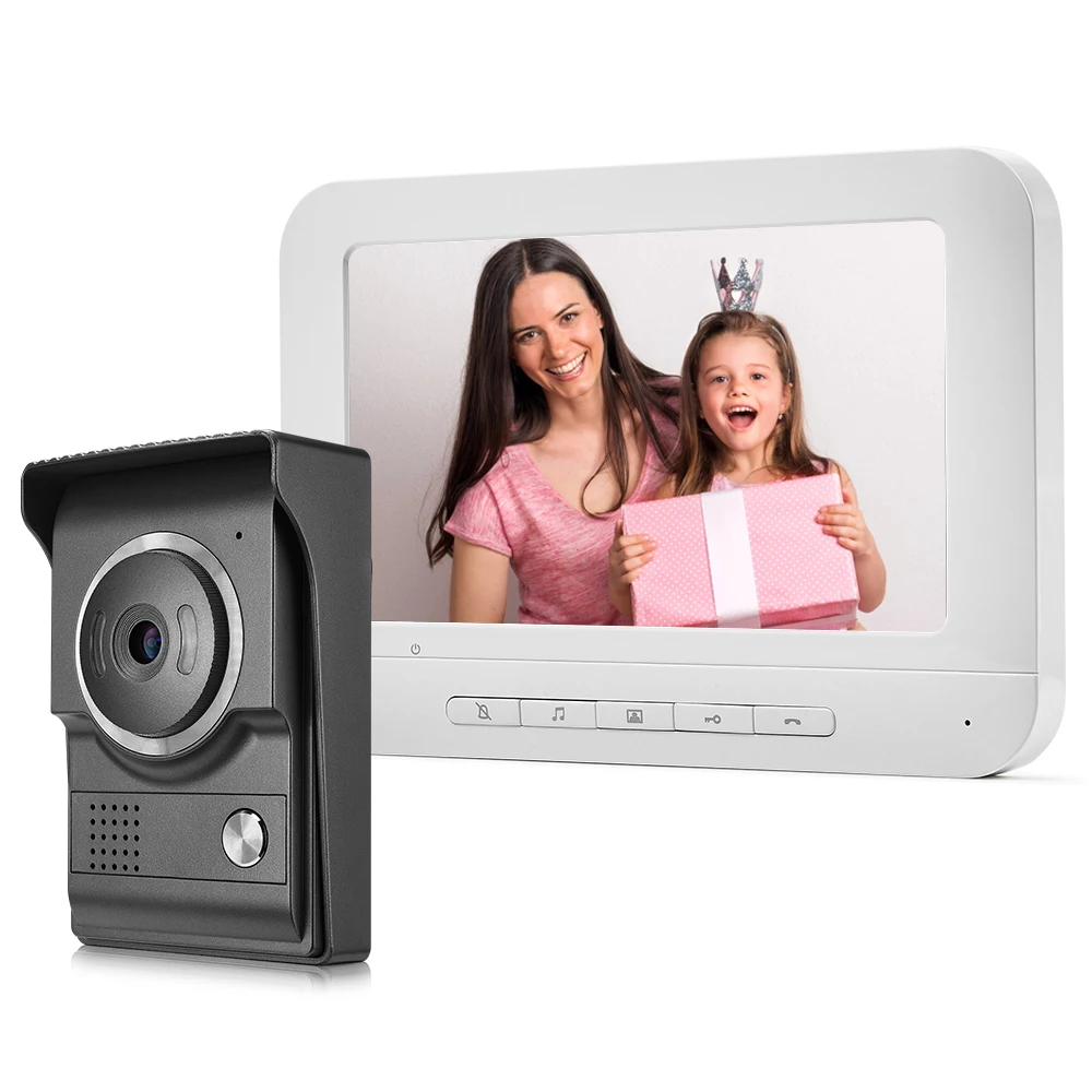 YobangSecurity видео домофон 7 дюймов монитор Проводной видео-дверной звонок Системы 1-Камера 1-монитор для домашной безопастности - Цвет: V70ML11