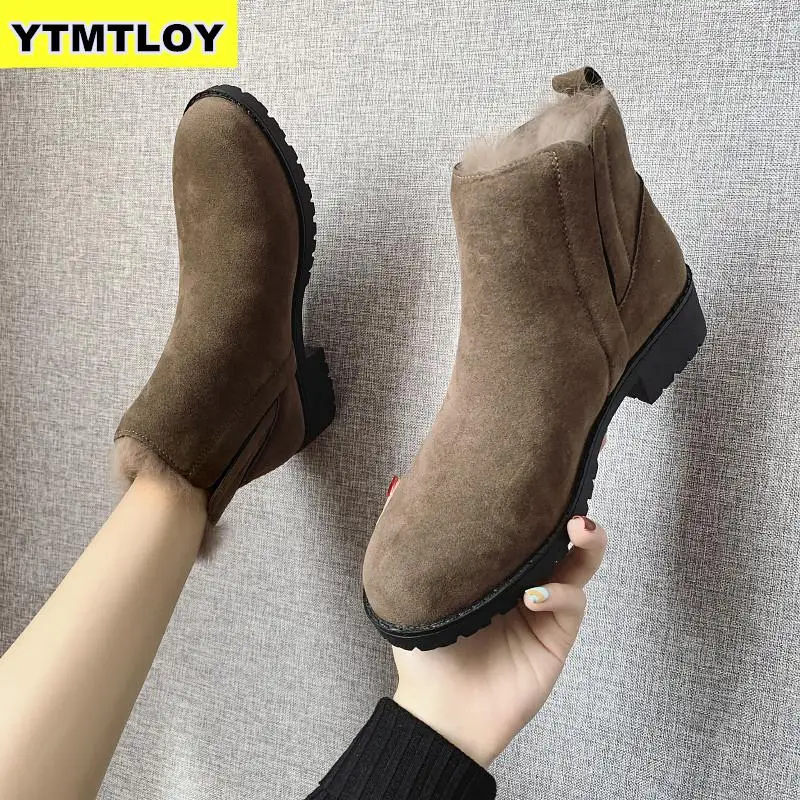 

New Women Shoes Winter Warm Snow Boots Antiskid Bottom Warm Fur Boots Women Winter Plush Inside Mid-calf Boots Zapatos De Mujer