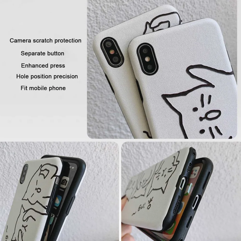 卡通蚕桑纹猫咪手机壳 8