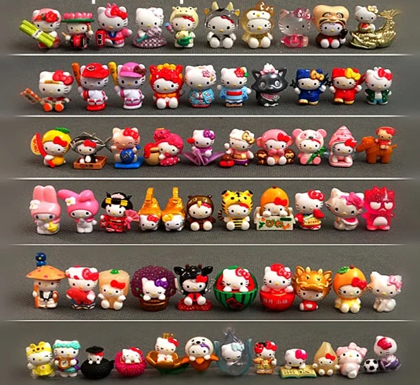 50~100pcs no repeat 2.5-4cm Cartoon halo kiti cat Action figure Doll hard PVC animal model toy | Игрушки и хобби