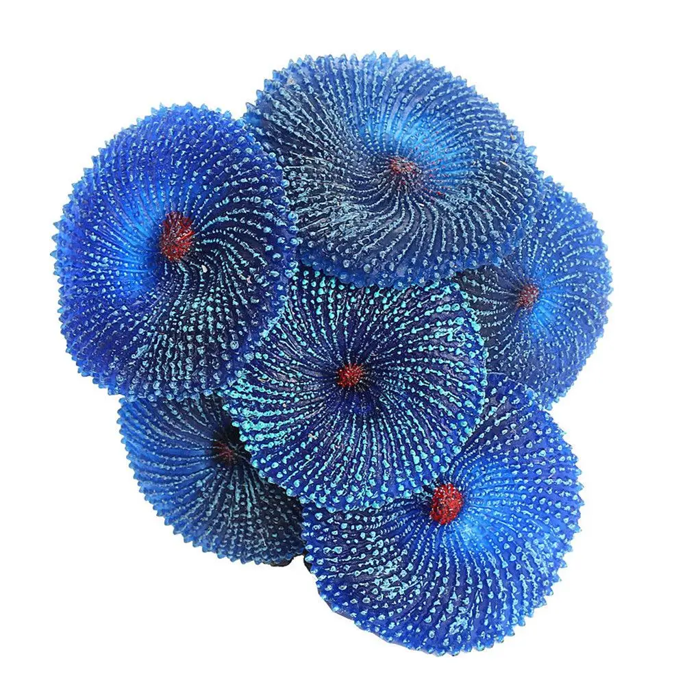 Искусственная Смола Коралловое море растение орнамент силиконовый нетоксичный синий искусственный Коралл растение орнамент для Аквариума Декор поставки