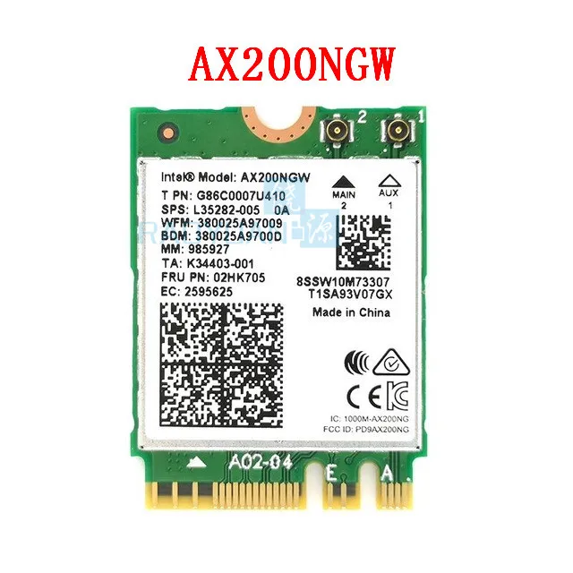 2.4Gps беспроводной адаптер AX200NGW NGFF для Intel wifi 6 AX200 сетевая карта 2,4G/5 ГГц 802.11ac/ax Wi-Fi Bluetooth 5,0 mu-mimo - Цвет: Only AX200NGW card