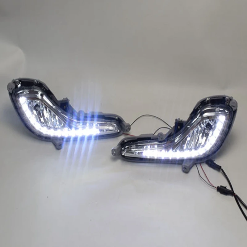 Светодиодный дневные ходовые огни дневного света Противотуманные лампы 12V Автомобильные противотуманные фары для hyundai акцент Solaris Verna 2010-2013