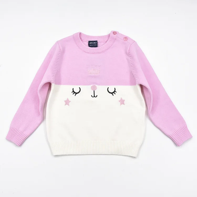 

Spring Autumn Winter Baby Clothes round Neck Pullover Sweater GIRL'S CHILDREN'S Sweater Crown Smiley Infant Childrenswear