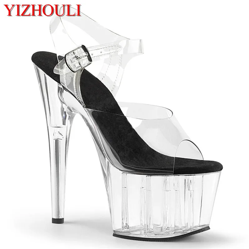 Transparent soles 15 cm high heels, 6 inch stiletto heels, club pole dancing practice performance, dancing shoes
