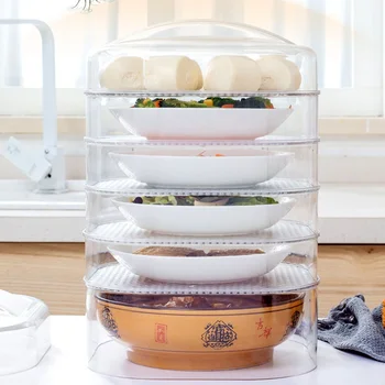 

Fresh Cover Transparent Stackable Food Cover Refrigerator Dustproof Lids Kitchen Food Dining Cover Anti-mosquito Table Fres