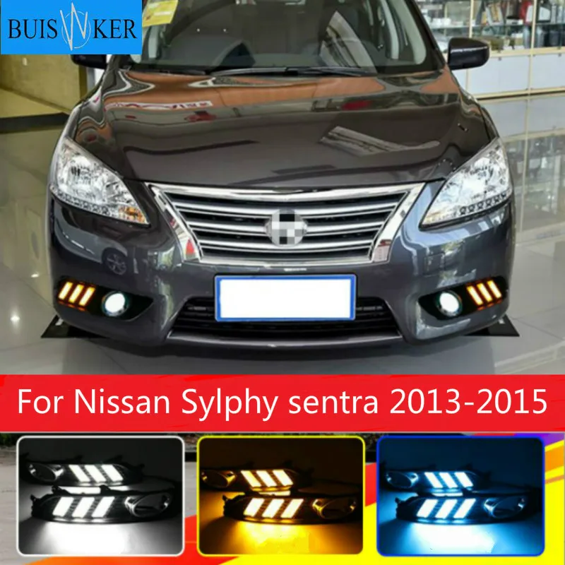 

Car 1 Set DRL LED DRL Daytime Running Lights Daylight Fog light cover headlamp For Nissan Sylphy sentra 2012 2013 2014 2015 2016