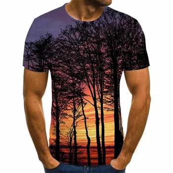 

2020 New summer fashion Men 3D T-shirt Casual Short Sleeve O-Neck Fashion Nature Printed t shirt interesting Men Tees