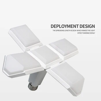 

Folding Ceiling Lamp Four-Blade Light for Home Warehouse Workshop Children Bedroom Night Lamp 35W 212LED E27