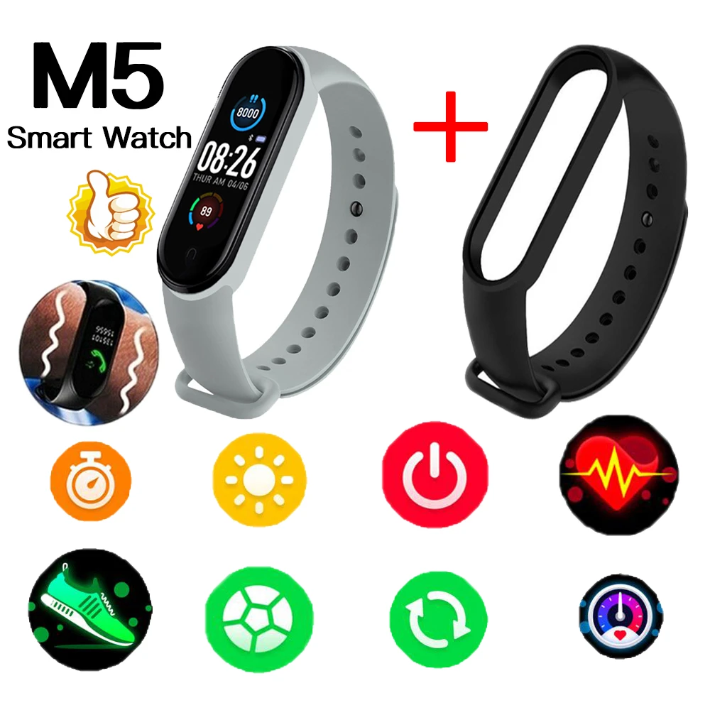 2022 M5 Smart Men's and Women's Digital Watch Sleep Monitoring Smart Watch Sports Pedometer Children's Bracelet For IOS Android