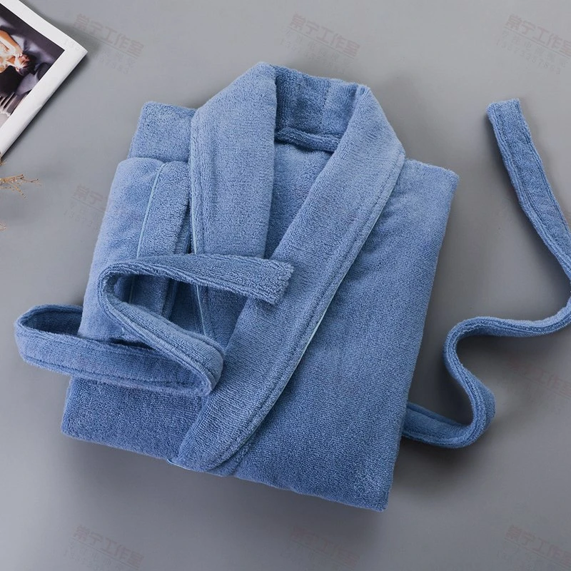 100% Cotton Bathrobe Men Hotel Robes Toweling Terry Fleece Robe Lovers Robe Bathrobe Soft Sleeprobe Female Casual Homewear