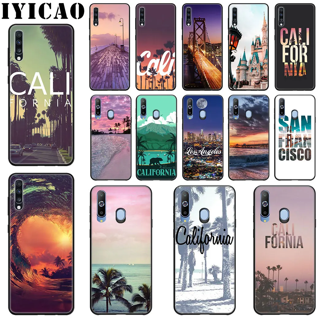 IYICAO California Travel Luxury Soft Silicone Case for Samsung J6 A9 A8 A7 A6 Plus 2018 A5 A3 2016 2017 Phone |