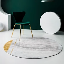 Вилла светильник, роскошный круглый ковер для гостиной, семейный Золотой Настольный коврик для чая, простой каменный принт, толстый коврик для стула