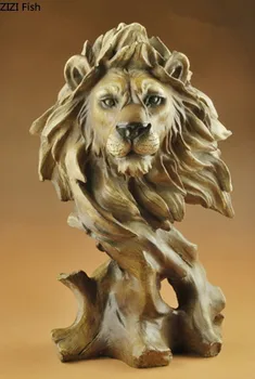 

Creative Nordic Resin Simulated animal head sculpture lion tiger Crafts ornaments Modern home desktop decorations figurines