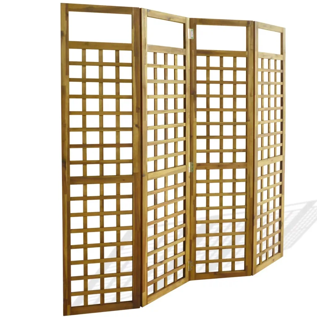

VidaXL 4-Panel Room Divider / Trellis Solid Acacia Wood 160x170 Cm 43799