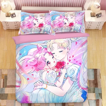 

Sailor Moon Anime 3D Printed Bedding Set Tsukino Usagi Duvet Covers Pillowcases Comforter Bedding Sets bedclothes bed linen 08