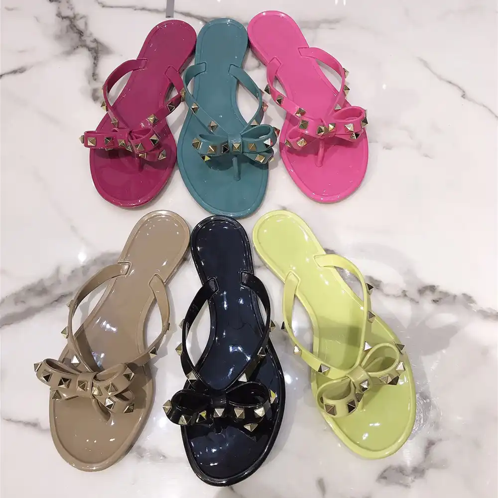 rivet jelly sandals