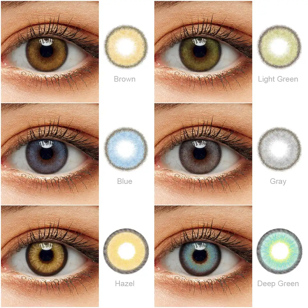 2 adet cift pro serisi yillik renkli kontakt lens yillik goz rengi lens yumusak renkli kontakt lensler