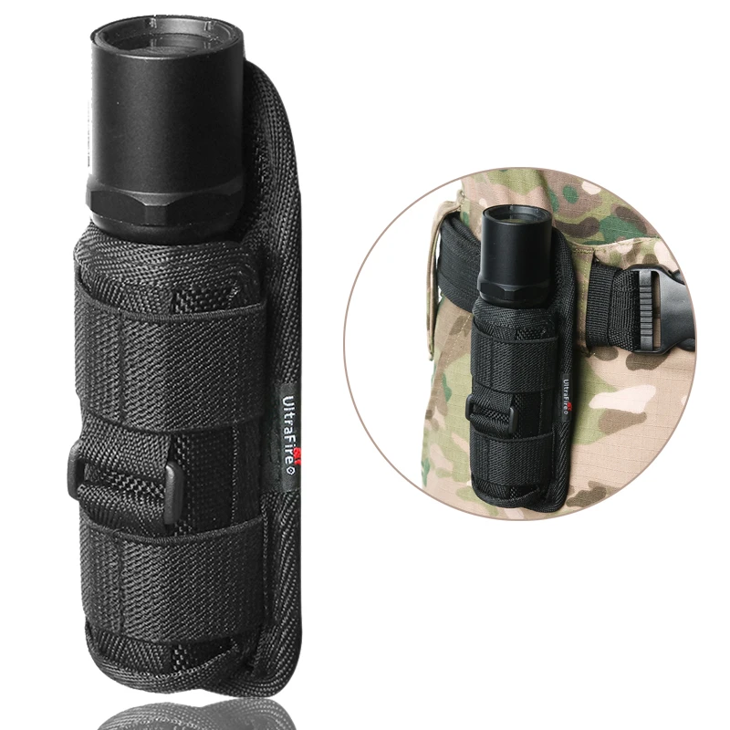 Tactical Flashlight Pouch 360° Rotatable Flashlight Holster Portable