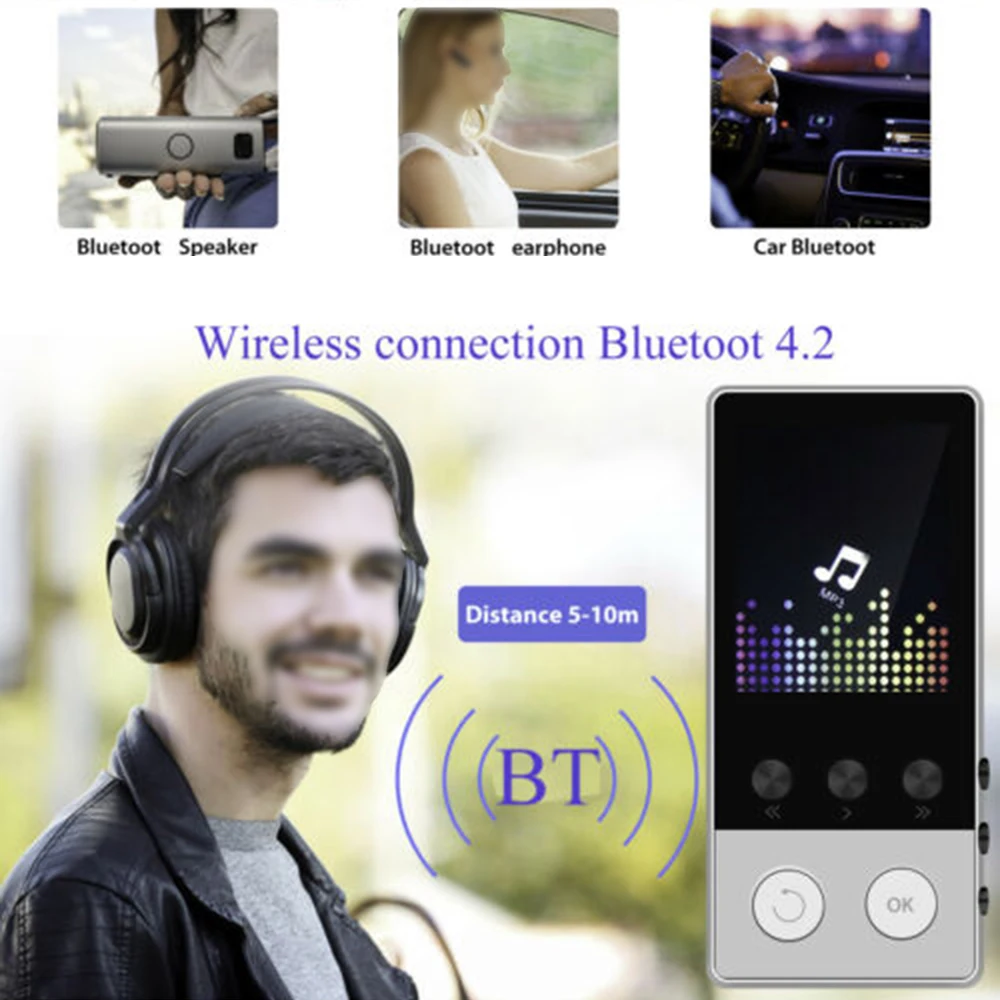 1,8 дюймовый TFT экран MP3-плеер без потерь звук HIFI MP4 видео Bluetooth 400mAh