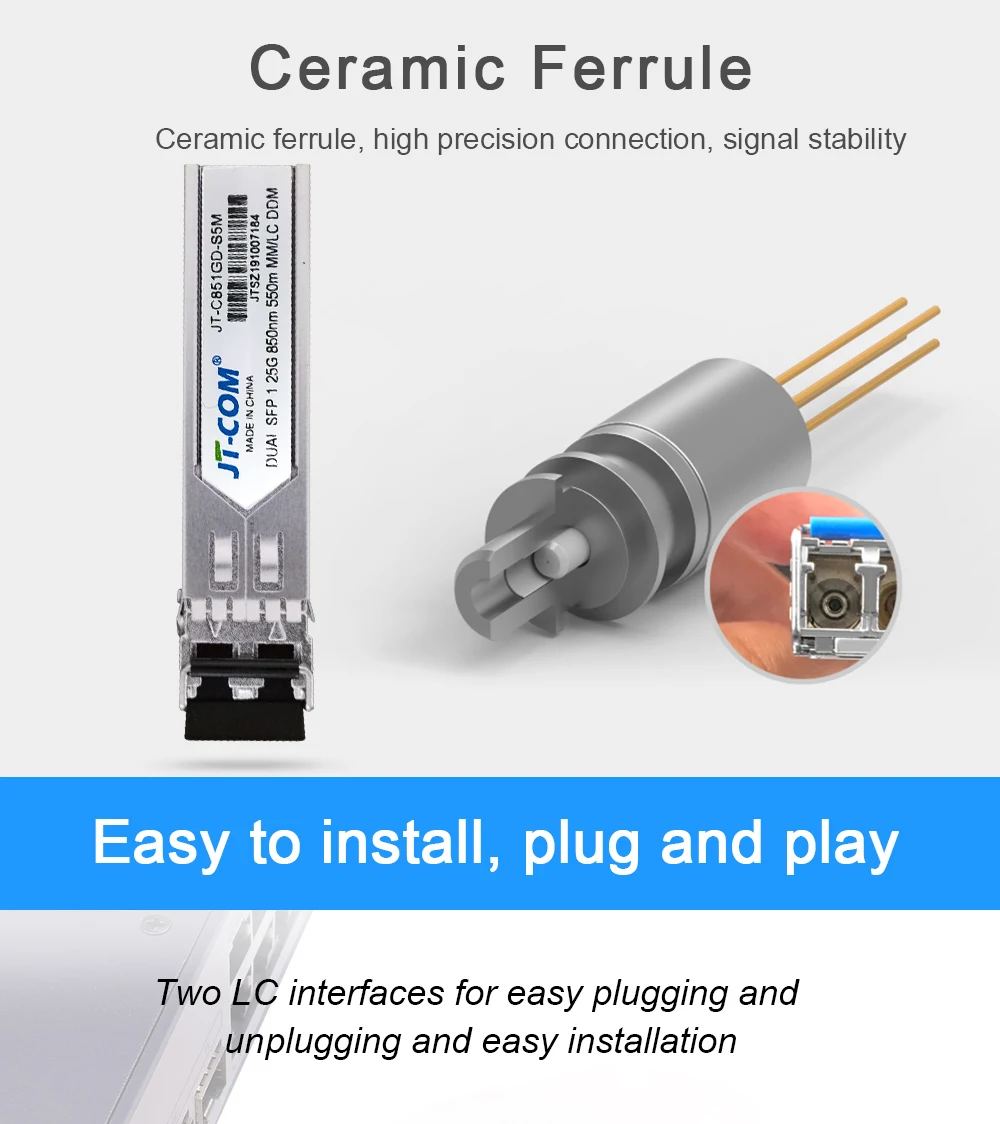 1000Mbps Mini Gbic 850nm 550m SFP Transceiver Module Gigabit Multimode Duplex LC DDM Compatible with Cisco/Mikrotik Switch