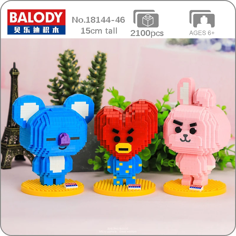 Balody мультяшный розовый кролик коала Медведь Сердце животное домашнее 3D модель DIY