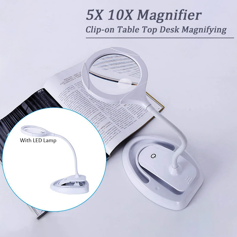 Najtaniej Biurko 5X 10X USB led szkło powiększające podświetlana lupa lampa lupa czytanie przerobienie lutowanie Clip on blat biurko duża soczewka