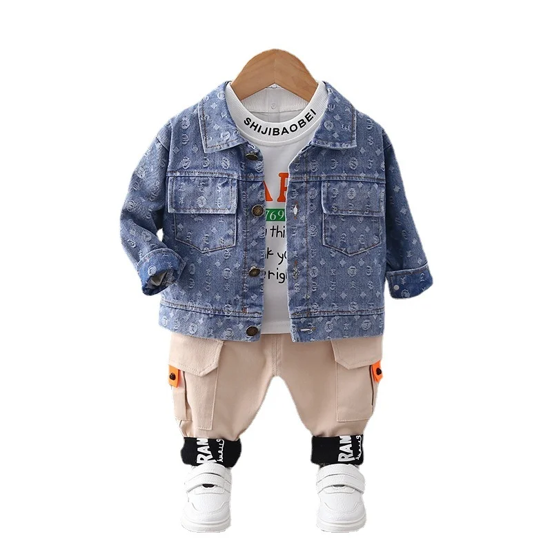 

New Spring Autumn Fashion Baby Boys Clothes Children Girls Jacket T-Shirt Pants 3Pcs/Set Toddler Sports Clothing Kids Tracksuits