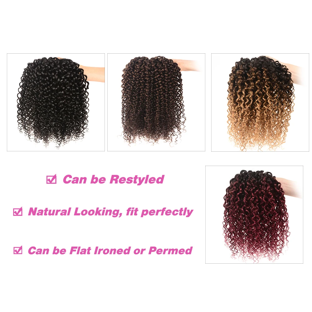 ShowCoco Human Hair Clip In Extensions T1b/4/27 Color Curly Clip Ins Machine-made Remy Hair 10-24 I