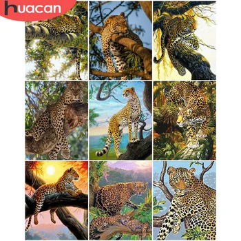 

HUACAN Pictures By Number Leopard Animal Kits Drawing On Canvas Oil Painting By Number For Adults Children Unique Gift