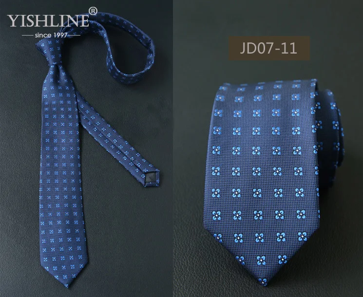 JD07-11 YISHLINE 7 см мужской галстук полосатый Пейсли перо Цветочный Тонкий шеи галстуки для галстуков бизнес галстук мужской свадебный галстук обтягивающий - Цвет: JD07-11