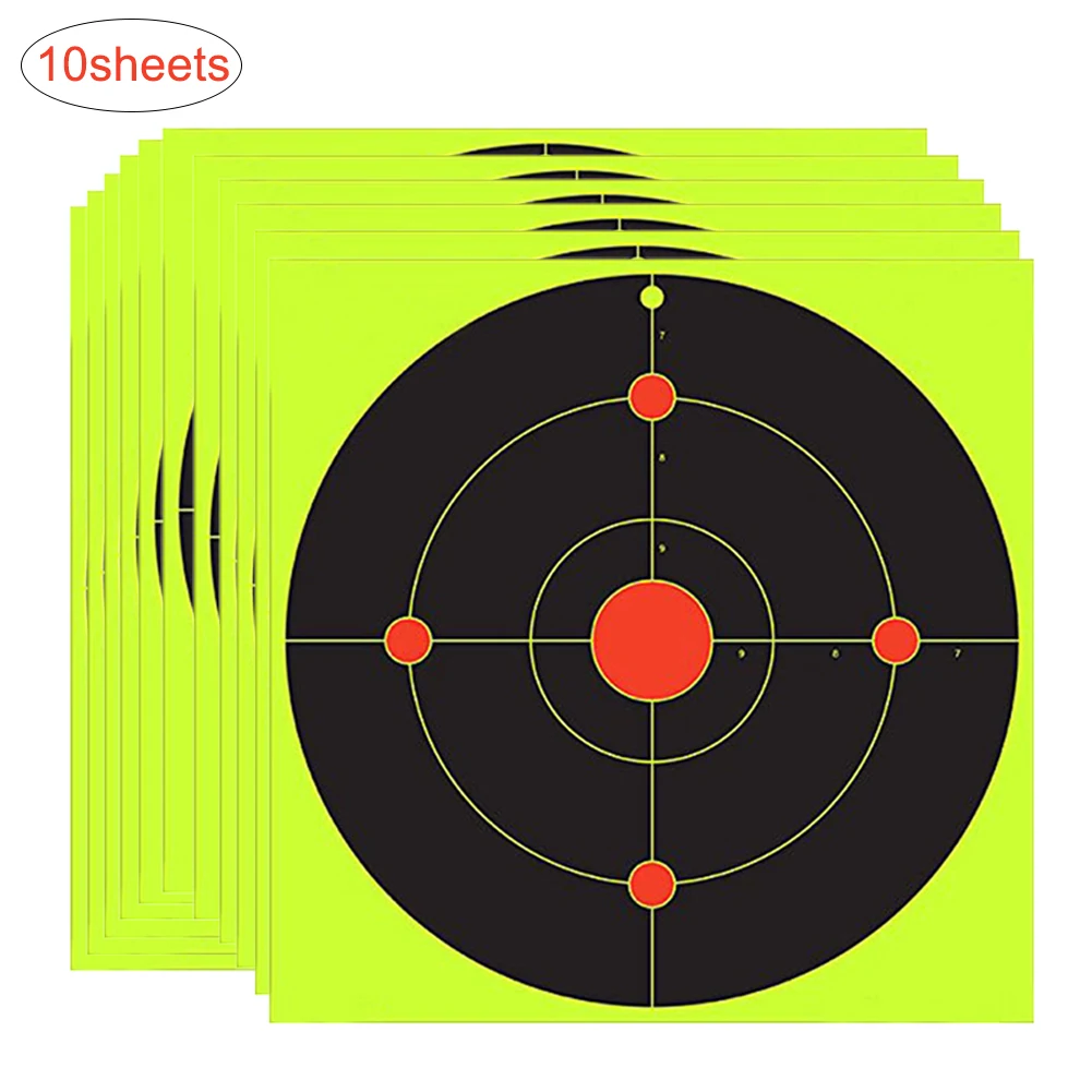 10 листов самоклеящаяся наклейка для стрельбы по мишеням бумажная наклейка для наружной стрельбы практика всплеск стрельба мишень наклейка