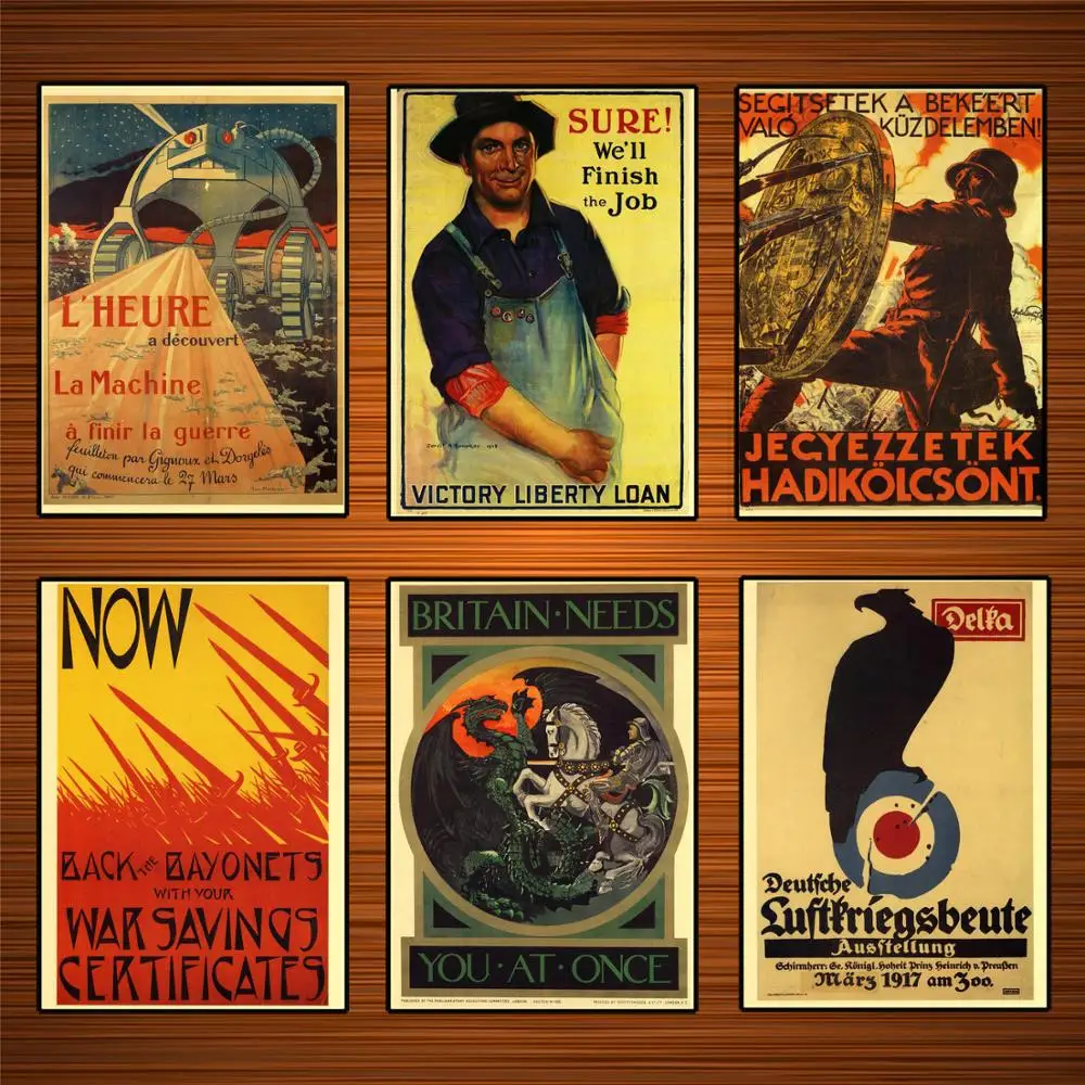 

Vintage Advertising WW1 Poster UK Back the Bayonets Classic Canvas Paintings Vintage Wall Posters Stickers Home Decor Gift