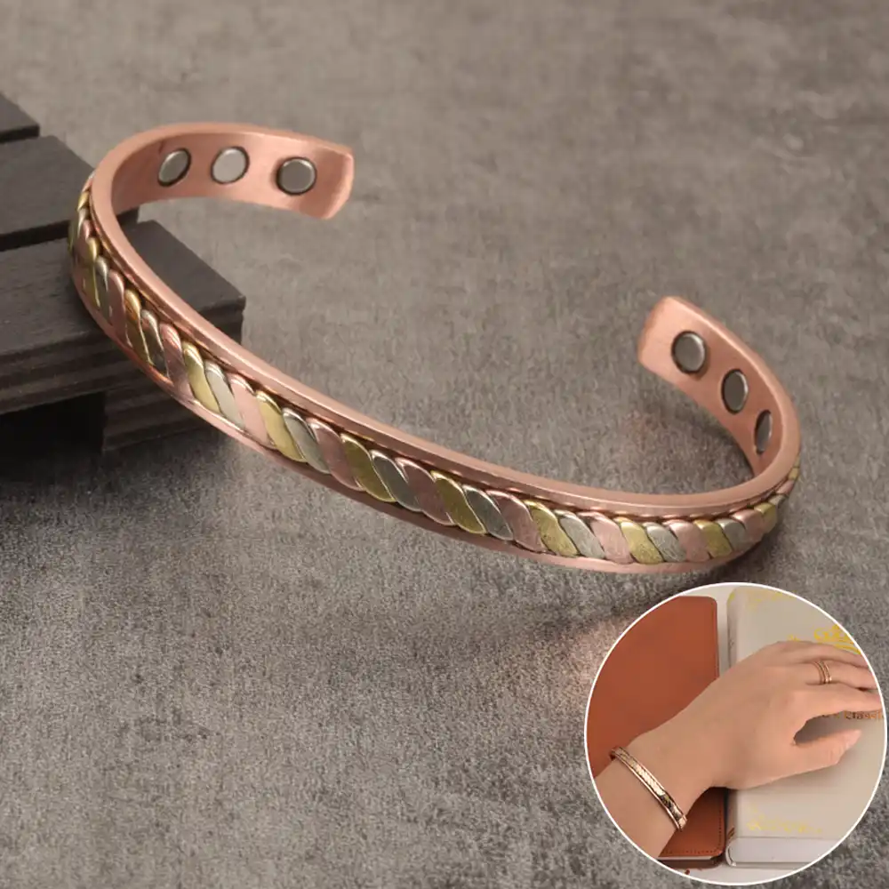 Bracelet en cuivre magnétique pour femmes couleur or Rose Bracelet de  manchette réglable Bracelets magnétiques d'énergie de santé pour la douleur  d'arthrite | AliExpress