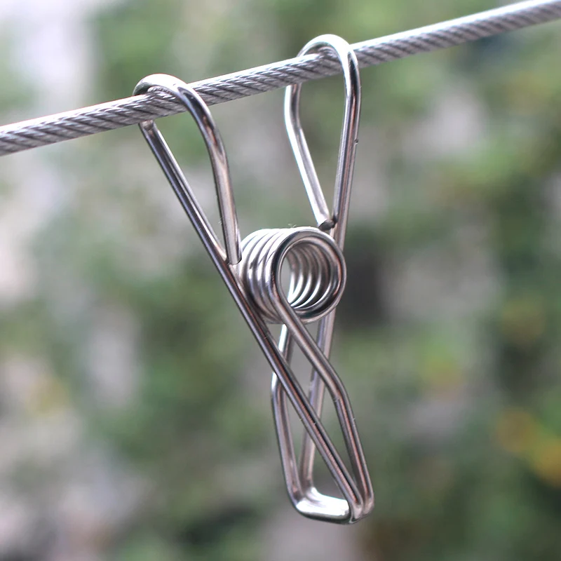 5/8pcs Multipurpose Stainless Steel Clips Clothes Pins Pegs Holders Clothing Clamps Sealing Clip Household Clothespin 3