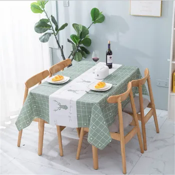 

Household Fresh Style Tablecloth Waterproof Oilproof Creative Wine Bottle Ice Cream Elk Printing Rectangular Tea Table Mat