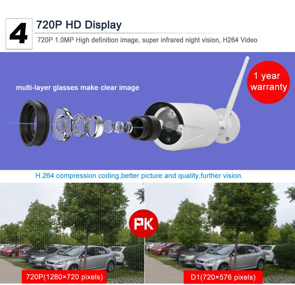 Wheezan CCTV камера система безопасности комплект 4CH NVR Wi-Fi камера водонепроницаемый домашний видеонаблюдение ночное видение беспроводной IP комплект камер