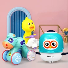 

Early Childhood Education Puzzle Press Inertial Crawling Toy Baby Animal With Sound And Light Cute Pet Pull Back House Car