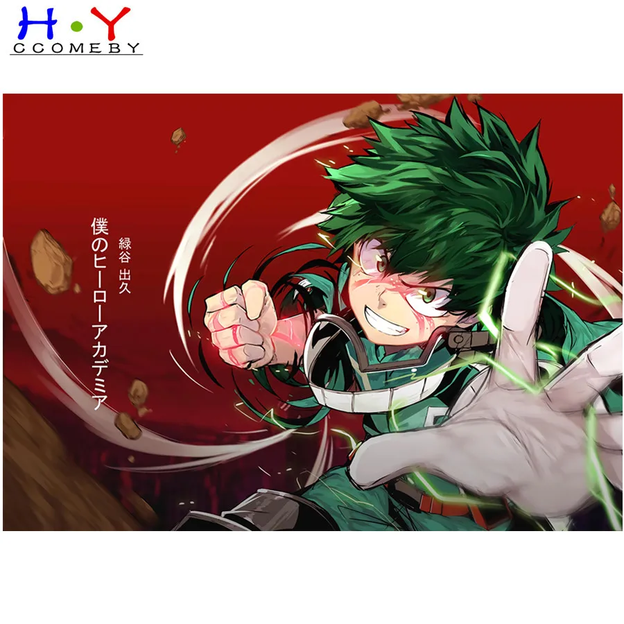 Diy Diamond Painting Cross Stitch Cartoon Japan Anime My Hero Academia Square Diamond Embroidery Home Decoration Mosaic Kits Diamond Painting Cross Stitch Aliexpress