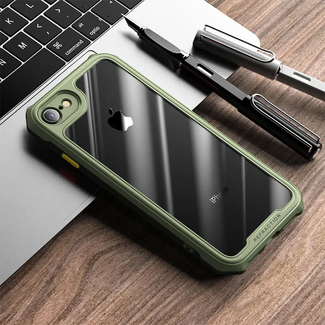 Shockproof Case for Apple iphone 7 8 Plus SE 2020 X XS XR Cases Clear Transparent Back Cover for iPhone 13 12 11 PRO MAX Mini Army Green