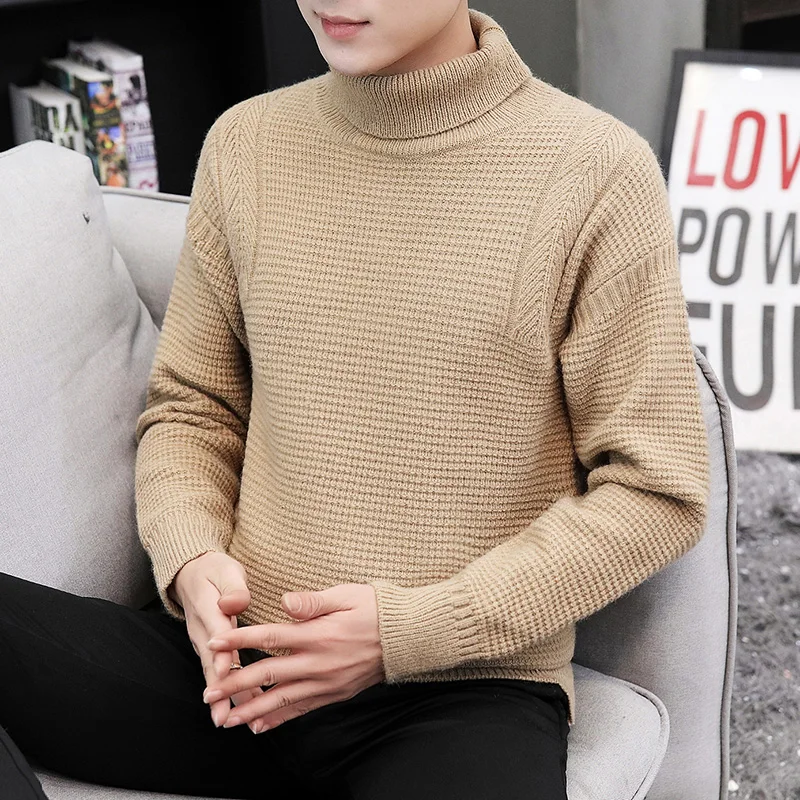 New Winter Mens Thick Warm Christmas Sweaters Casual Male Clothing Turtleneck Knitted Pullovers Top Quality Thick Sweater